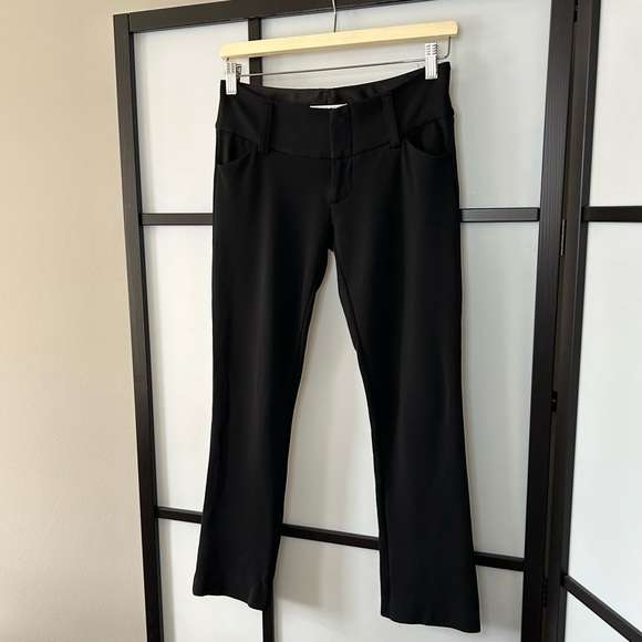 [2] Alice + Olivia Black Crop Faux Pocket Low Waist Trousers Petite Fit - Picture 3 of 9